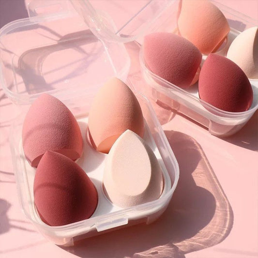 4pcs Makeup Sponge & 1pc Storage Box