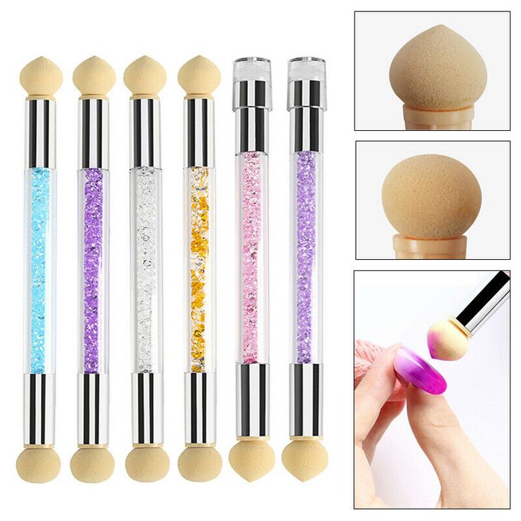 Sponge Heads Nail Pen Dual Tipped Ombre Diy Gradient Gel Color Nail Art Brush